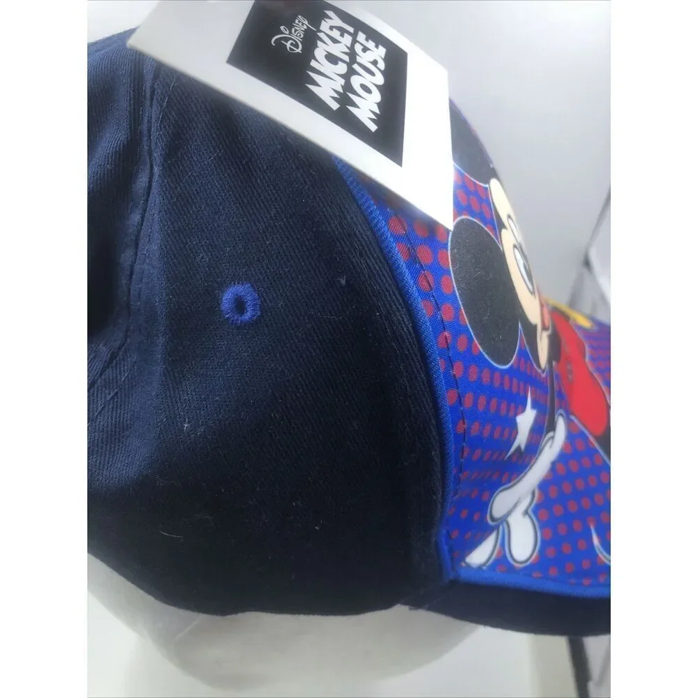Disney Kids Mickey Mouse Snap Back Hat Baseball Cap Blue Adjustable Youth Child